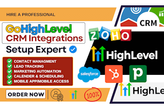 setup gohighlevel CRM integration bitrix24 zoho hubspot salesforce pipedrive CRM