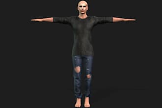 3d realistic metahuman character model, cloth rig, 3d game character, animate 3d