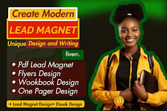 design pdf lead magnet, ebook lead magnet, one pager, flyer design, pdf design
