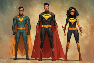 design a family superhero portraits for you