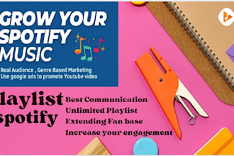do organic spotify music promotion to 900k curators and targeted audience using