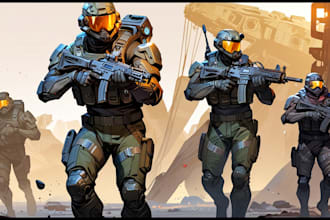 draw a sci fi character illustration or sci fi character