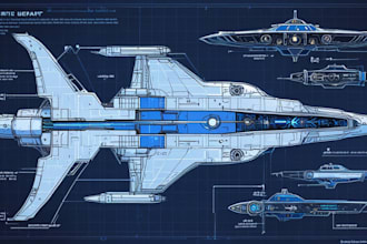 make best sci fi art spaceship or any vehicle design for you