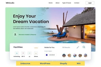 design landing page, wordpress blog website design, funnelish, unbounce, UI UX