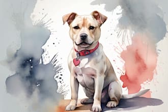 draw watercolor pet portrait