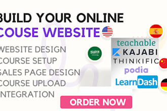 create an online course website on thinkific teachable kajabi membervault podia