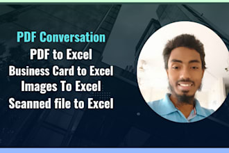 convert your pdf to excel or CSV file in 24 hours