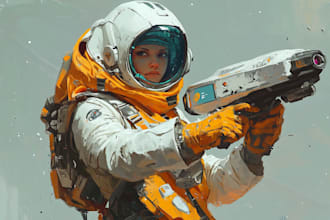 draw a sci fi character illustration or sci fi character