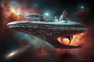 design spaceship, sci fi illustration and sci fi art