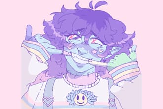 draw your character in a simple pixel style