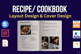 do recipe, cookbook layout design formatting, cover design