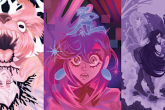 draw character art in anime comic furry style digitally