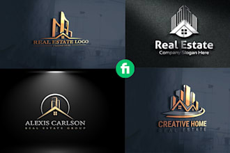 create real estate, branding kit, business logo design