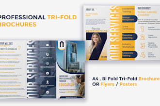 design professional trifold brochures, flyers, and marketing materials for you