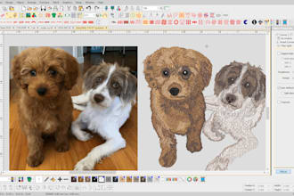 digitize embroidery for your cat, horse or pet in just 1 hr