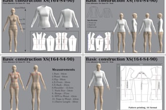 the basic construction of the adjacent silhouette, a4 format