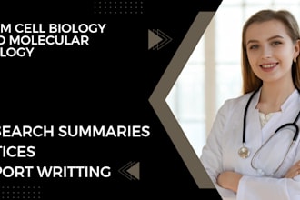 help on stem cell biology, biochemistry, infectious diseases and microbiology