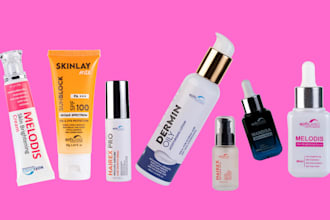 create skin care label design, cosmetics packaging design with 3d mockup