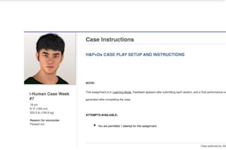 do ihuman case 7 reason for encounter passed out summary within 24hrs