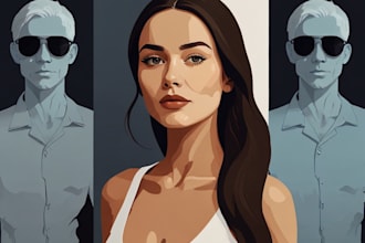 create flat minimalist vector illustrations