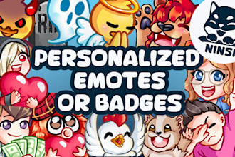 design personalized emotes and badges for twitch etc