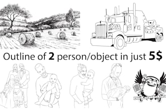 draw any line art illustration manually