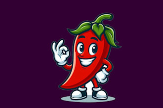do new cartoon chili pepper mascot logo design service