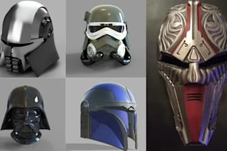 sculpt 3d helmet 3d mask 3d head 3d cosplay accessories for printing