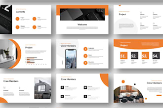 create a professional powerpoint presentation design for any business