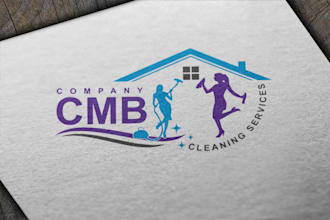 design clean house, janitorial and commercial cleaning logo