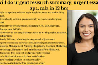 do urgent research, summary, urgent essays apa, mla in 12 hours