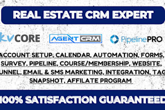 setup agent crm, pipeline pro, kv core automation, pipeline, funnel, calendar