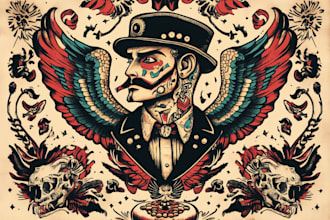 make you a traditional old school tattoo style design
