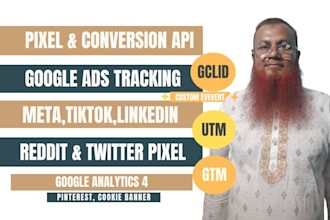 tracking google ads or facebook meta pixel conversion api,ga4,utm,gclid,gtm