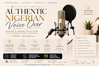 record authentic and versatile nigerian english and yoruba voice over