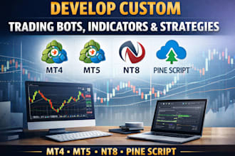 develop custom trading bot, indicators or strategies for mt4 mt5 nt8 pine script