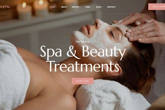 design spa website, beauty salon, hair extension, makeup, fashion website