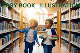 create captivating 2d illustrations for childrens storybooks