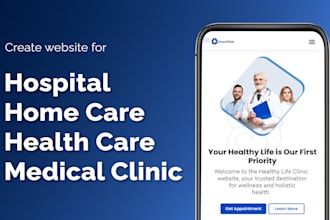 design medical hospital, healthcare doctor, home care, dental clinic website