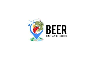 design cool beer bait fishing logo