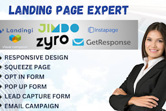 build landing page using zyro instapage landingi visual composer jimdo gator