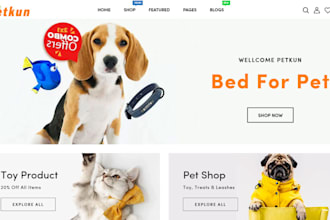 design pet shopify store pet toy pet store pet website pet dropshipping store