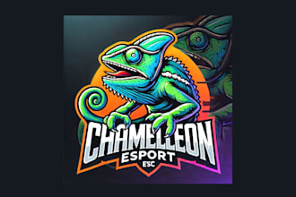 create a chameleon mascot logo with creative concepts