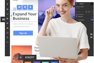 create landing page using created images