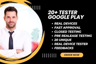 provide 20 active 20 testers google play console closed testing and app testing