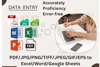 do data entry typing work, pdf to word, jpg to word