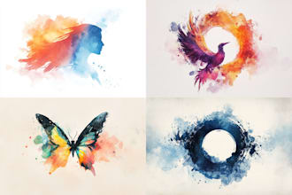 design a custom and elegant watercolor logo for you