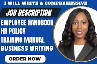 write comprehensive employee handbook hr policy training manuel job description
