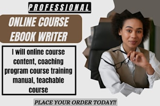 online course content, coaching program course training manual, teachable course