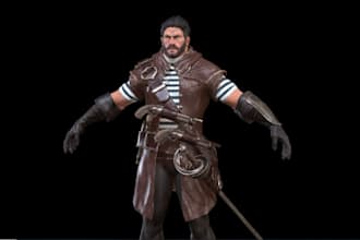 shapr3d armor, port ue5 model, 3dmetahuman model,figurine 3d asset, rig in unity